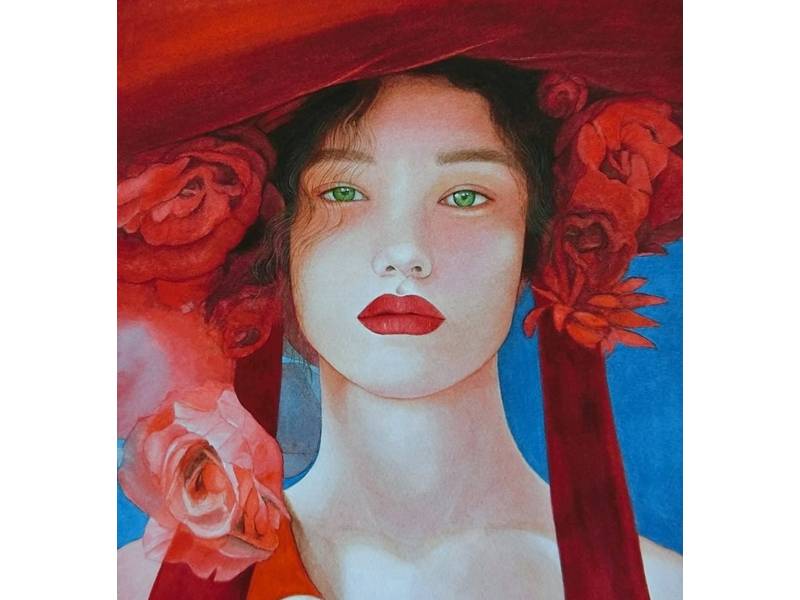매혹적인 수채 인물화 일러스트 이미지