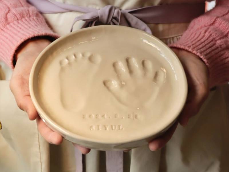 온담과 함께하는 우리 아기 성장 기록 손도장 플레이트 이미지
