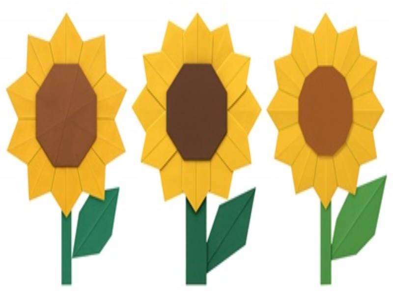 종이접기 '해바라기 장식' 이미지