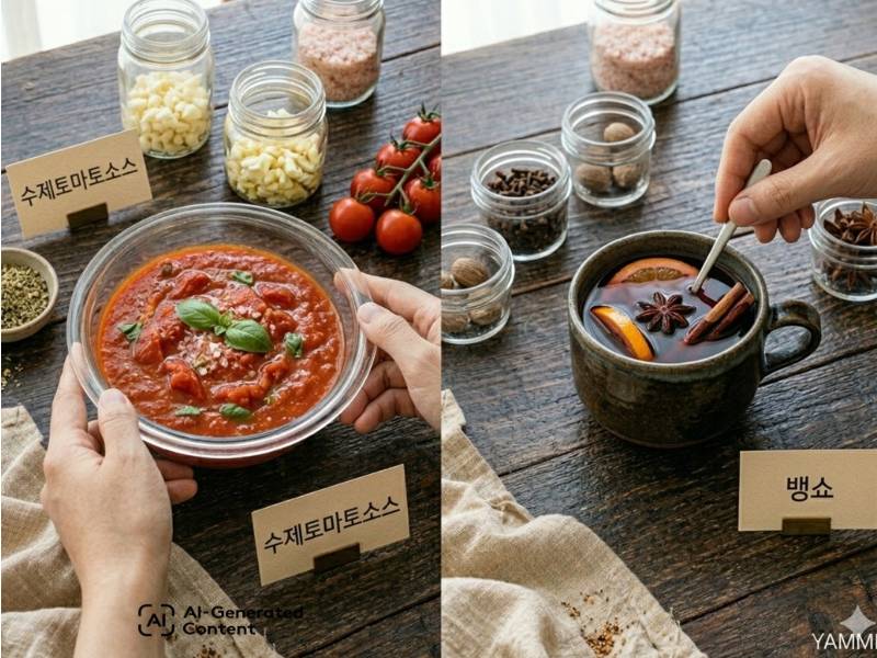 수제 토마토 소스와 뱅쇼 만들기 이미지