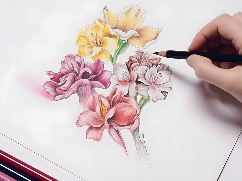 색연필 보태니컬 아트 꽃그림 or 어반스케치 수채화 이미지