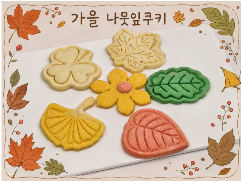 파파맘 가을 나뭇잎 모양쿠키 이미지