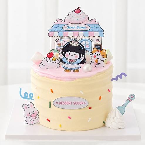 달콤, 베이킹_디저트스쿱 케이크 이미지