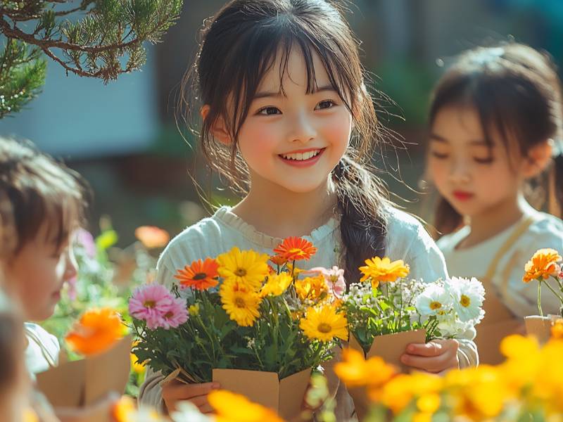 키즈플라워클래스-계절꽃 화병꽂이 이미지