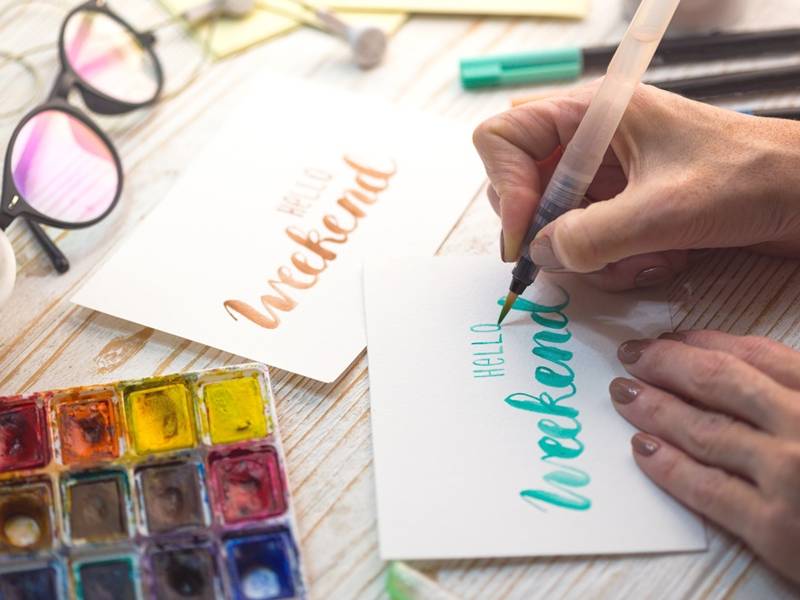 수채 캘리그라피 이미지