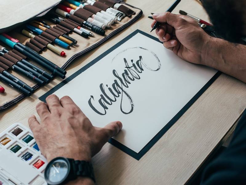 손그림 수채 색연필 캘리그라피 이미지