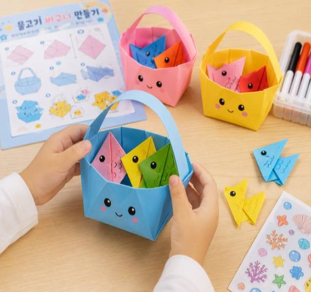 90분 종이접기+동화ㅣ사탕상자와 물고기 바구니 이미지