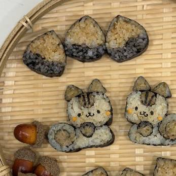 다람쥐와 밤이 쏙! 가을 감성 캐릭터 김밥 이미지